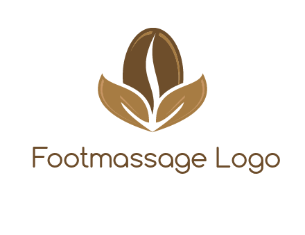 coffee bean and leaves logo