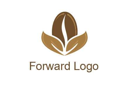 coffee bean and leaves logo