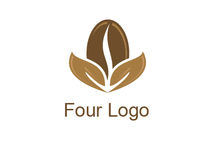 coffee bean and leaves logo