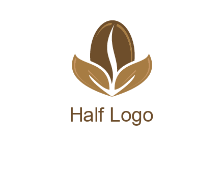 coffee bean and leaves logo