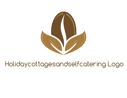 coffee bean and leaves logo