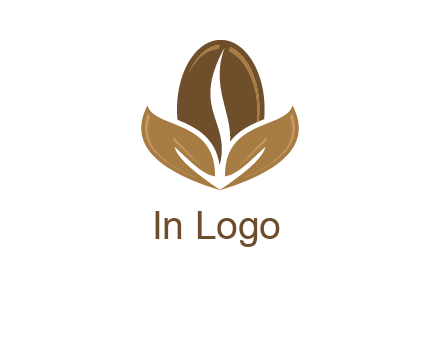 coffee bean and leaves logo