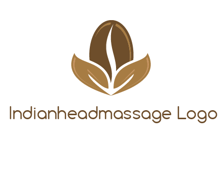 coffee bean and leaves logo