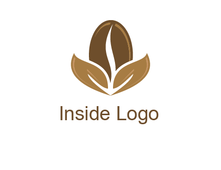 coffee bean and leaves logo