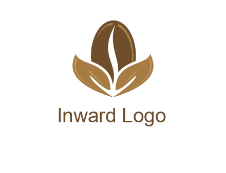 coffee bean and leaves logo