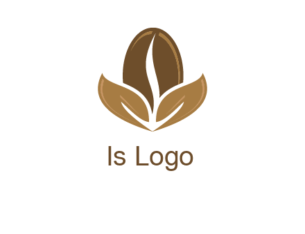 coffee bean and leaves logo