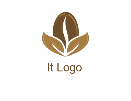coffee bean and leaves logo
