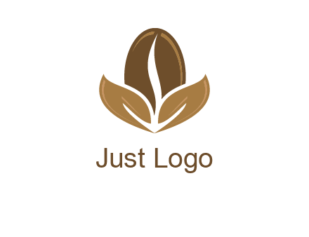 coffee bean and leaves logo