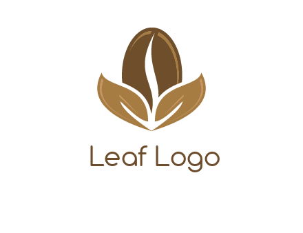 coffee bean and leaves logo