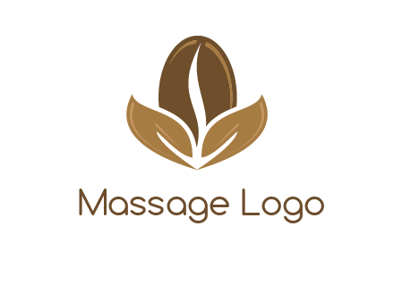 coffee bean and leaves logo