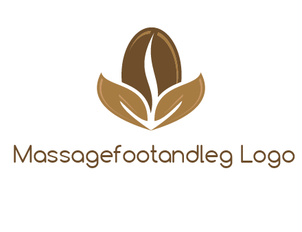 coffee bean and leaves logo
