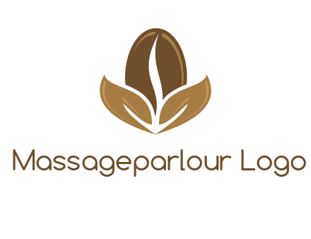 coffee bean and leaves logo