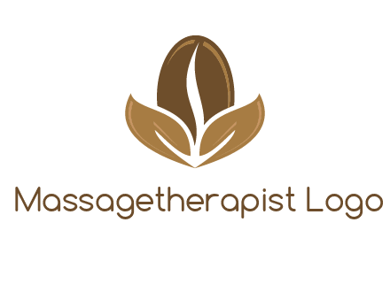 coffee bean and leaves logo