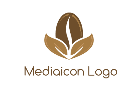 coffee bean and leaves logo