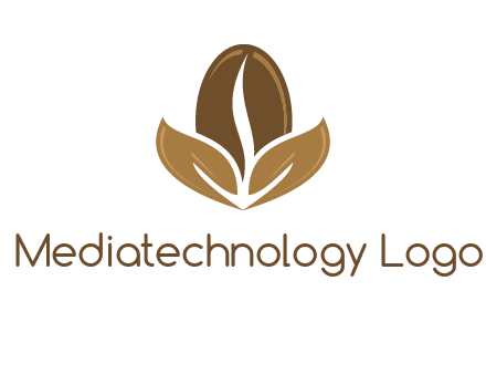 coffee bean and leaves logo