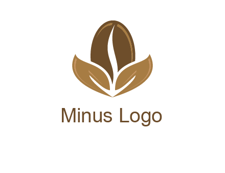 coffee bean and leaves logo