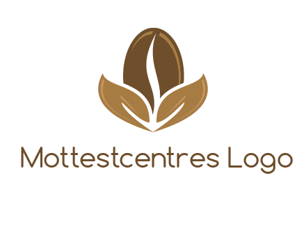coffee bean and leaves logo