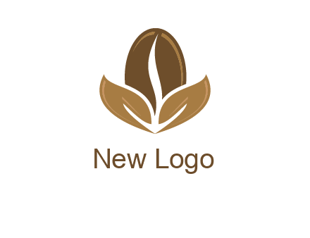 coffee bean and leaves logo