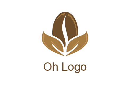 coffee bean and leaves logo