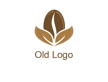 coffee bean and leaves logo
