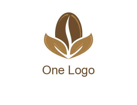 coffee bean and leaves logo
