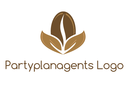 coffee bean and leaves logo
