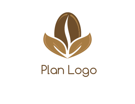 coffee bean and leaves logo