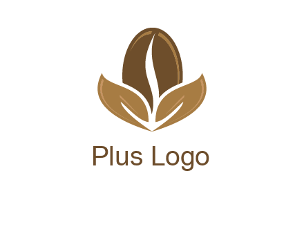 coffee bean and leaves logo