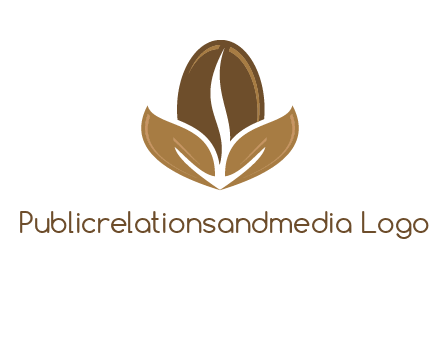 coffee bean and leaves logo