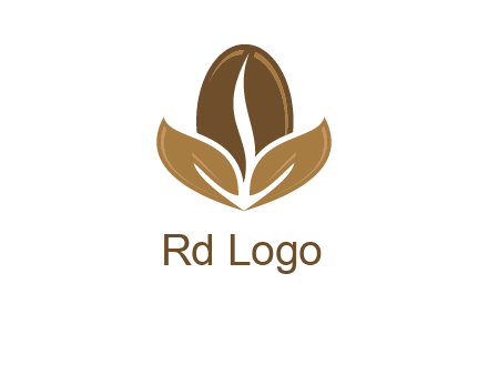 coffee bean and leaves logo