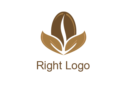 coffee bean and leaves logo