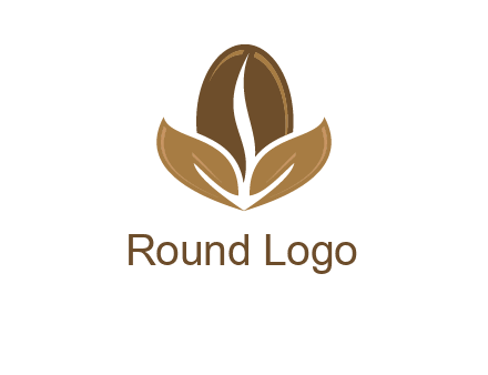 coffee bean and leaves logo