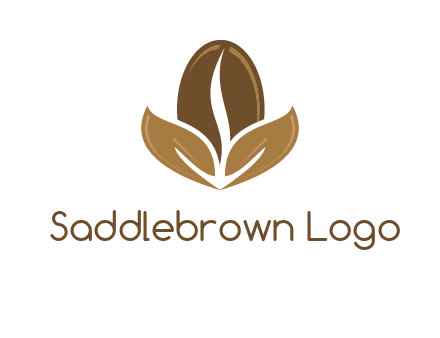 coffee bean and leaves logo