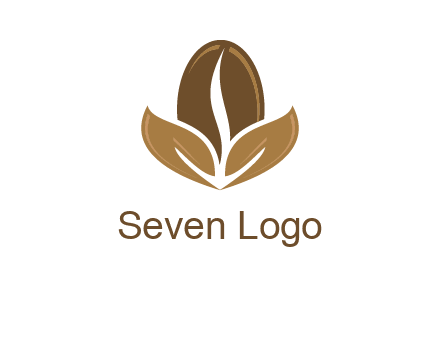 coffee bean and leaves logo