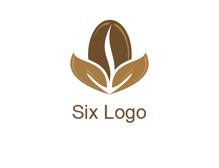 coffee bean and leaves logo