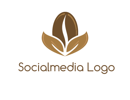 coffee bean and leaves logo