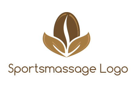 coffee bean and leaves logo