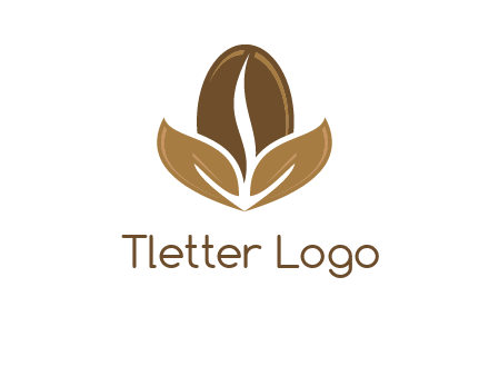coffee bean and leaves logo