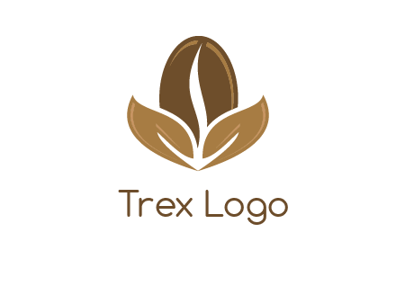 coffee bean and leaves logo