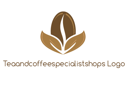 coffee bean and leaves logo