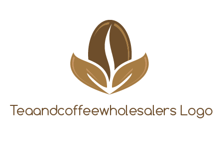 coffee bean and leaves logo