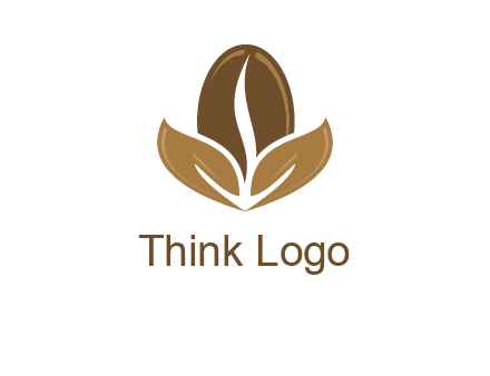 coffee bean and leaves logo