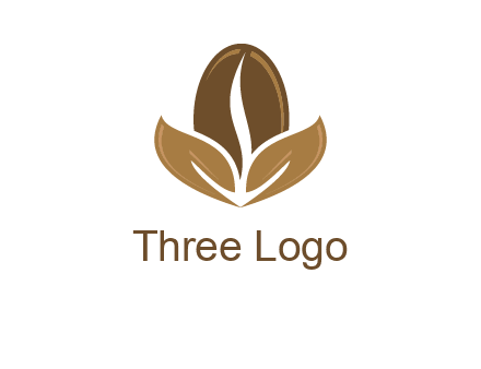 coffee bean and leaves logo