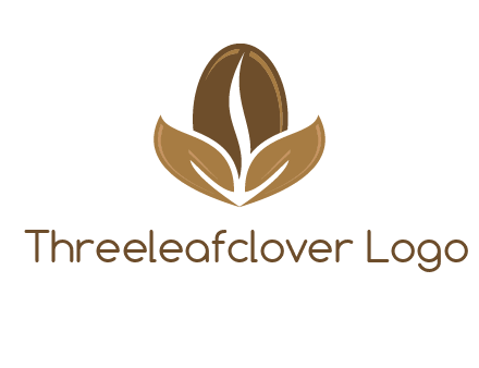 coffee bean and leaves logo