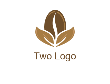 coffee bean and leaves logo