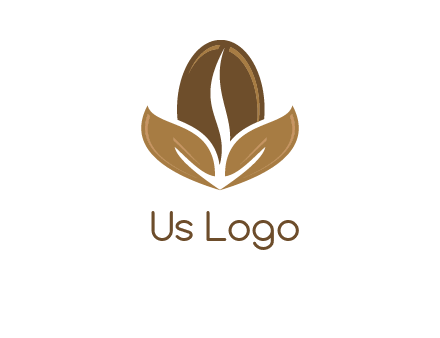 coffee bean and leaves logo