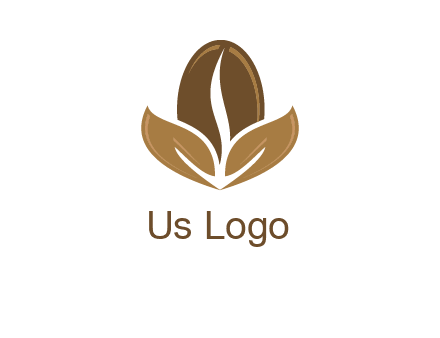 coffee bean and leaves logo