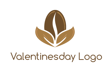 coffee bean and leaves logo