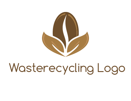 coffee bean and leaves logo
