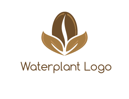 coffee bean and leaves logo